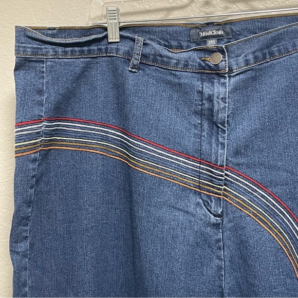 ModCloth Rainbow With Me Wide-Leg Jeans Size 28S - Picture 4 of 5